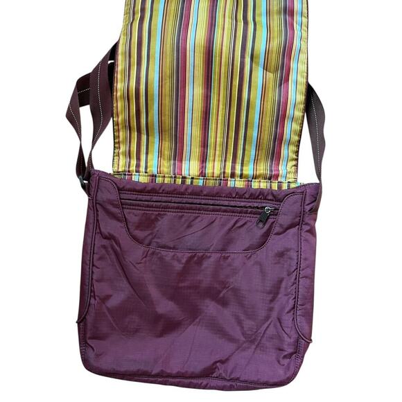 Eddie Bauer Plum Crossbody Messenger Bag Embroidered Flap - Picture 9 of 9